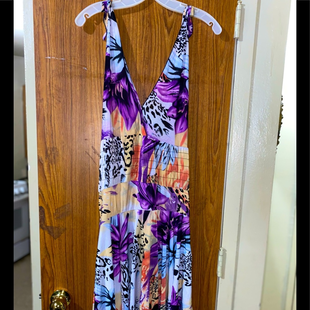 Relaxed Colorful Cheetah Print Dress